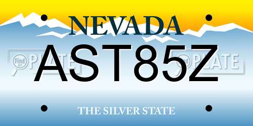 AST85Z Nevada License Plate