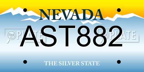 AST882 Nevada License Plate