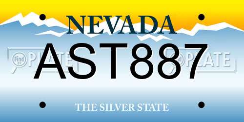AST887 Nevada License Plate