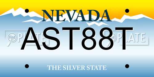 AST88T Nevada License Plate