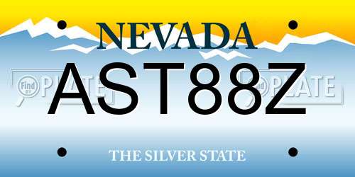 AST88Z Nevada License Plate