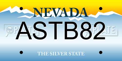 ASTB82 Nevada License Plate