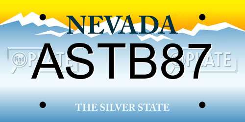 ASTB87 Nevada License Plate