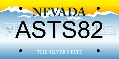 ASTS82 Nevada License Plate