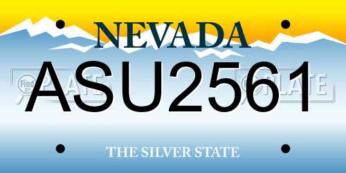 ASU2561 Nevada License Plate