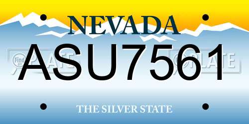 ASU7561 Nevada License Plate