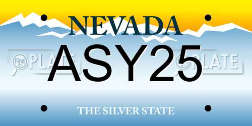 ASY25 Nevada License Plate