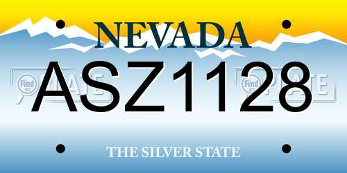 ASZ1128 Nevada License Plate