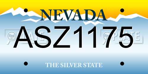 ASZ1175 Nevada License Plate