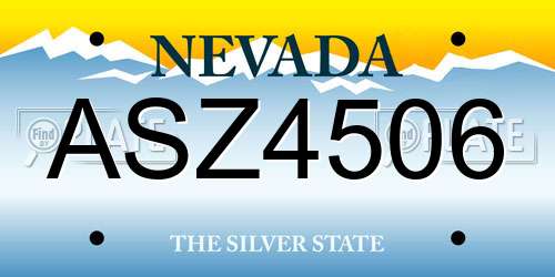ASZ4506 Nevada License Plate