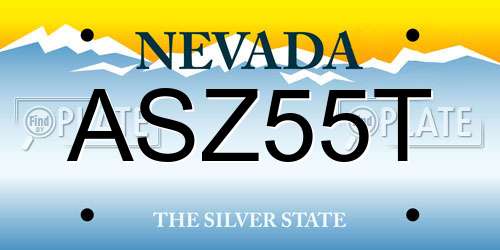 ASZ55T Nevada License Plate
