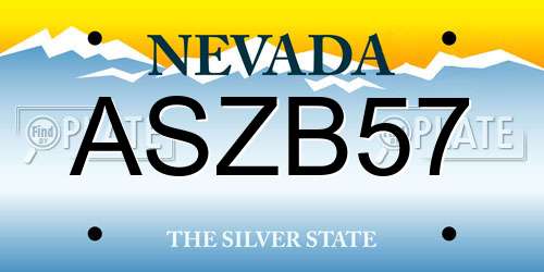 ASZB57 Nevada License Plate
