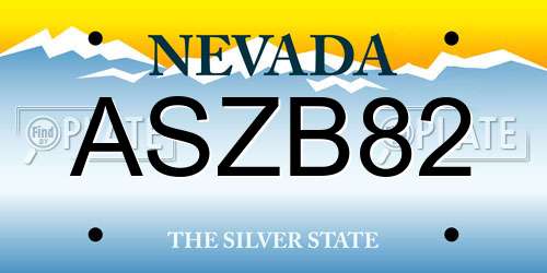 ASZB82 Nevada License Plate