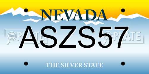 ASZS57 Nevada License Plate