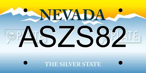 ASZS82 Nevada License Plate