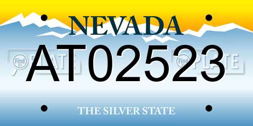AT02523 Nevada License Plate