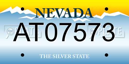 AT07573 Nevada License Plate