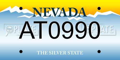 AT0990 Nevada License Plate