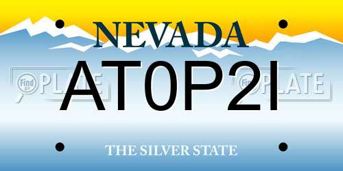 AT0P2I Nevada License Plate