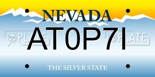 AT0P7I Nevada License Plate