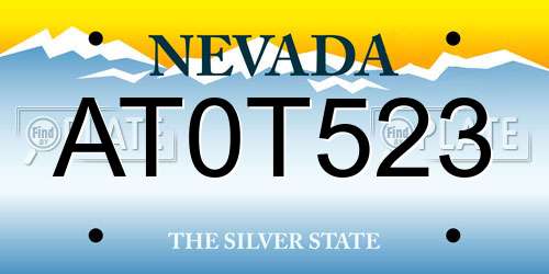 AT0T523 Nevada License Plate