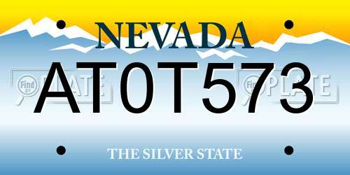 AT0T573 Nevada License Plate