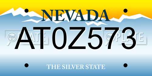 AT0Z573 Nevada License Plate