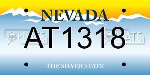 AT1318 Nevada License Plate