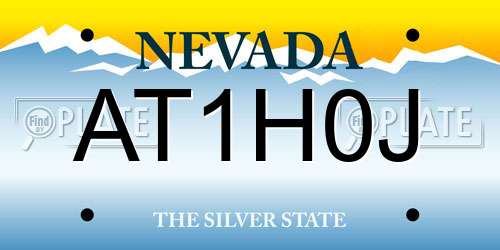 AT1H0J Nevada License Plate