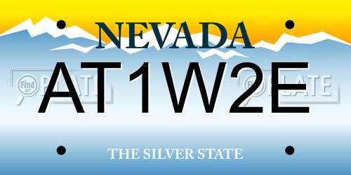 AT1W2E Nevada License Plate