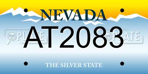 AT2083 Nevada License Plate