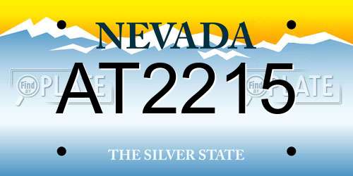 AT2215 Nevada License Plate