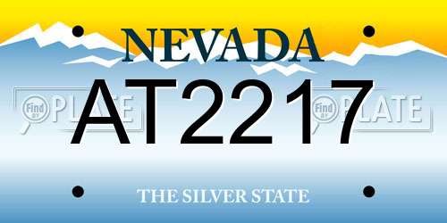 AT2217 Nevada License Plate