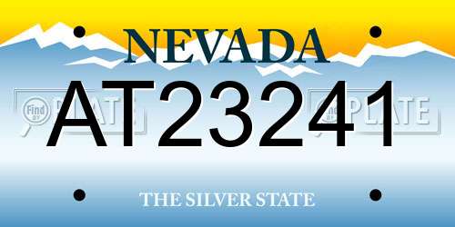 AT23241 Nevada License Plate