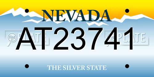 AT23741 Nevada License Plate
