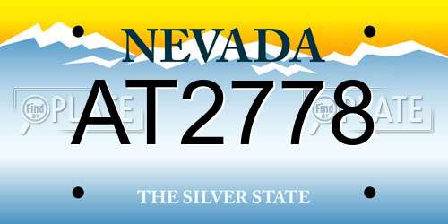 AT2778 Nevada License Plate