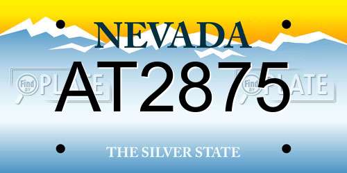 AT2875 Nevada License Plate