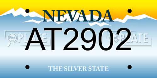 AT2902 Nevada License Plate