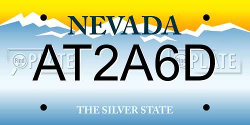 AT2A6D Nevada License Plate