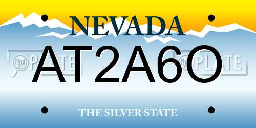 AT2A6O Nevada License Plate