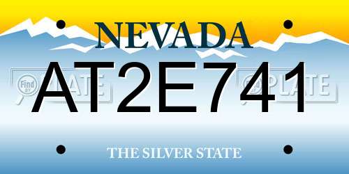 AT2E741 Nevada License Plate