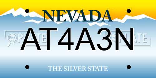 AT4A3N Nevada License Plate