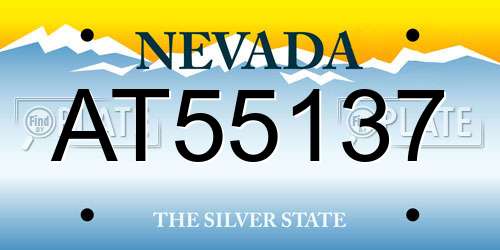 AT55137 Nevada License Plate
