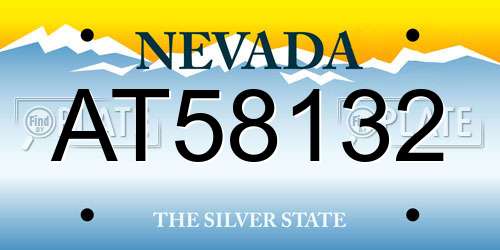 AT58132 Nevada License Plate