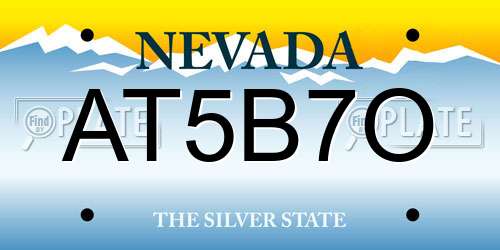 AT5B7O Nevada License Plate