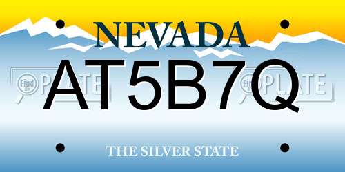 AT5B7Q Nevada License Plate