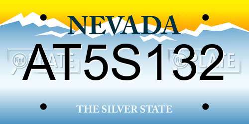 AT5S132 Nevada License Plate