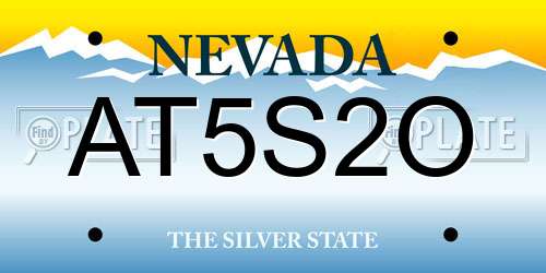 AT5S2O Nevada License Plate