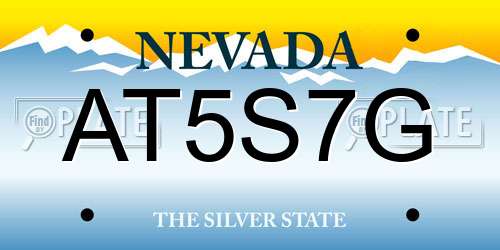 AT5S7G Nevada License Plate