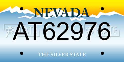 AT62976 Nevada License Plate